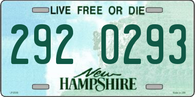 NH license plate 2920293