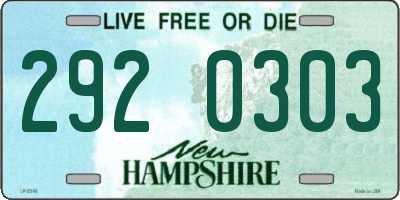 NH license plate 2920303