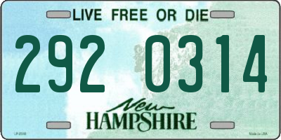 NH license plate 2920314