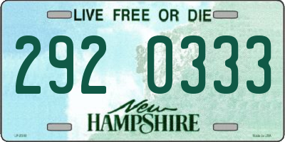 NH license plate 2920333