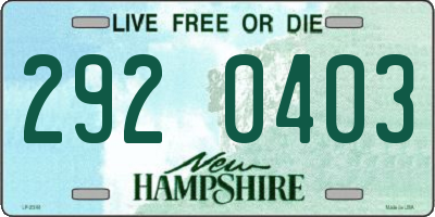 NH license plate 2920403