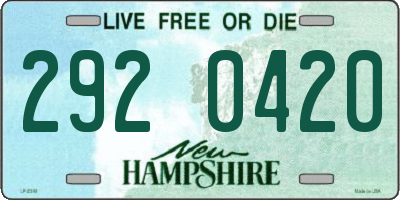 NH license plate 2920420