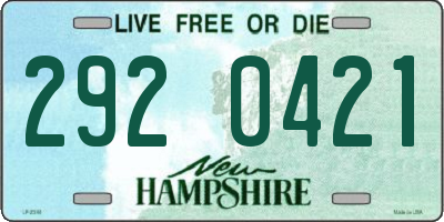 NH license plate 2920421