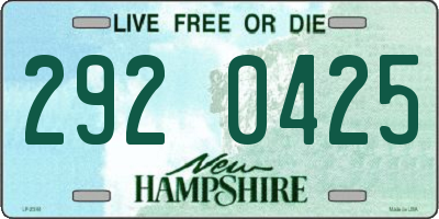 NH license plate 2920425