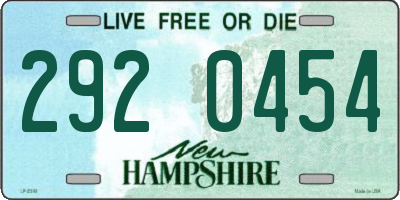 NH license plate 2920454