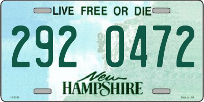NH license plate 2920472