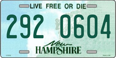 NH license plate 2920604
