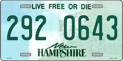 NH license plate 2920643