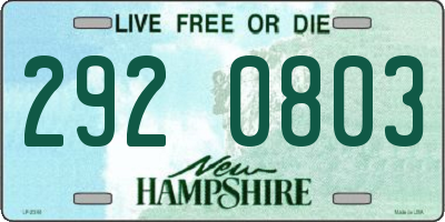 NH license plate 2920803