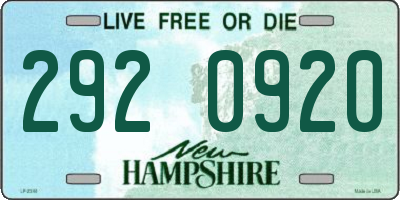 NH license plate 2920920