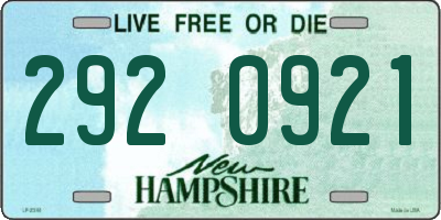 NH license plate 2920921