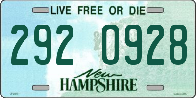 NH license plate 2920928