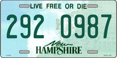 NH license plate 2920987
