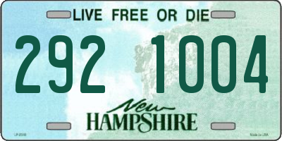 NH license plate 2921004