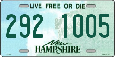 NH license plate 2921005