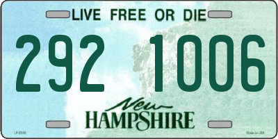 NH license plate 2921006