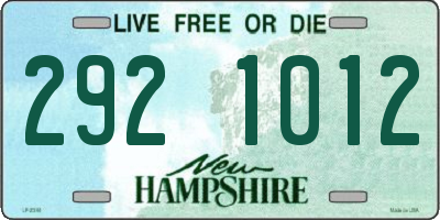 NH license plate 2921012