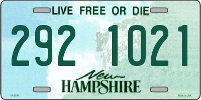 NH license plate 2921021