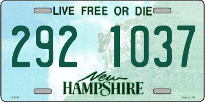 NH license plate 2921037