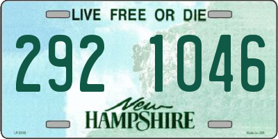 NH license plate 2921046