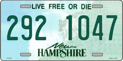 NH license plate 2921047