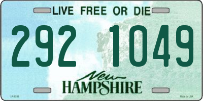 NH license plate 2921049