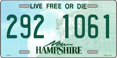 NH license plate 2921061