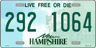 NH license plate 2921064
