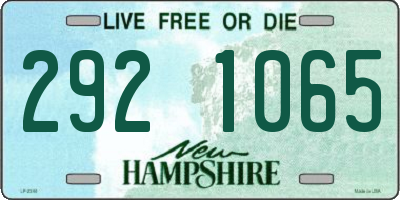 NH license plate 2921065