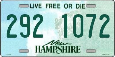 NH license plate 2921072