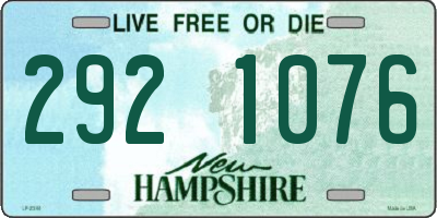 NH license plate 2921076