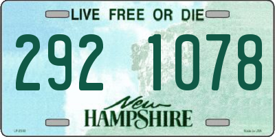 NH license plate 2921078