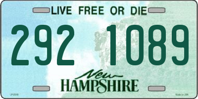 NH license plate 2921089