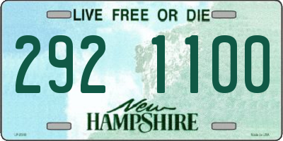 NH license plate 2921100
