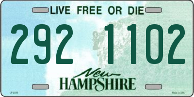 NH license plate 2921102