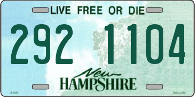 NH license plate 2921104