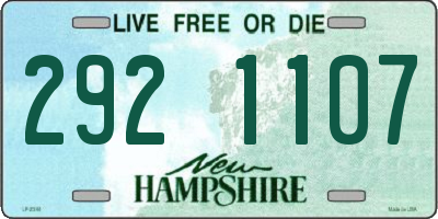 NH license plate 2921107