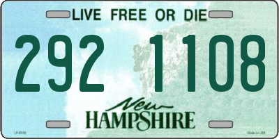 NH license plate 2921108