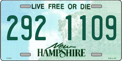 NH license plate 2921109