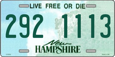 NH license plate 2921113