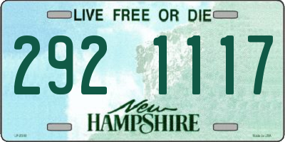 NH license plate 2921117