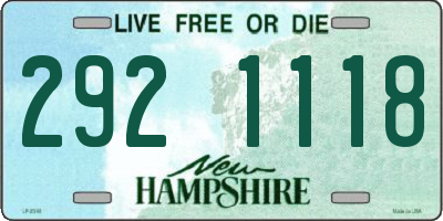 NH license plate 2921118