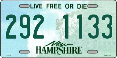 NH license plate 2921133