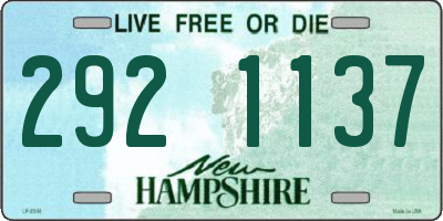 NH license plate 2921137