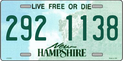 NH license plate 2921138