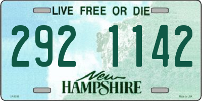 NH license plate 2921142