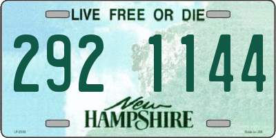 NH license plate 2921144
