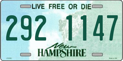 NH license plate 2921147