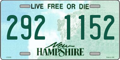 NH license plate 2921152