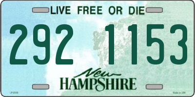 NH license plate 2921153